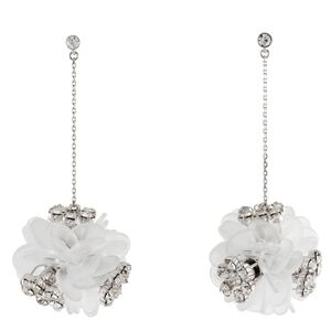 Kate Spade Silver and White Floral Earrings